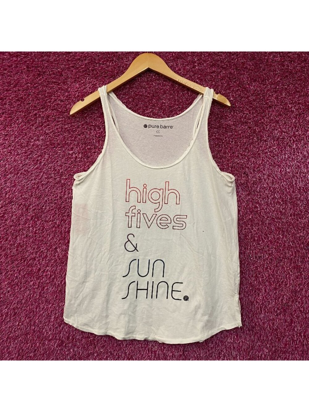 High fives And Sunshine Pure Barre Exclusive Tank Top size large